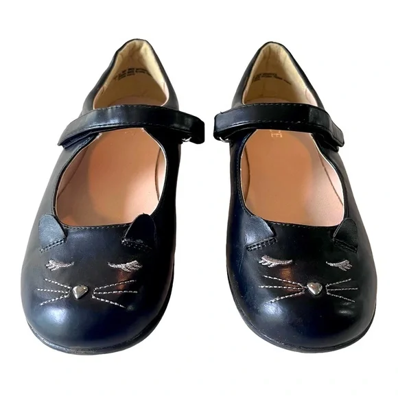 The Children's Place Shoes Girls Uniform Embroidered Cat Shoes - Main Image